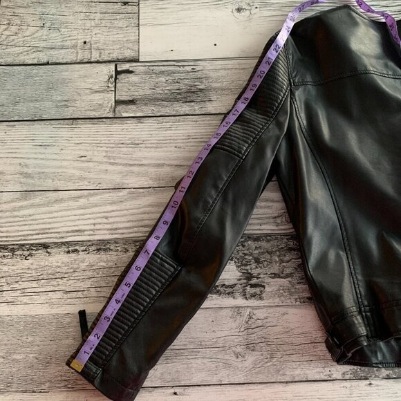 Topshop Black Faux Leather Moto Biker Jacket - Picture 16 of 16